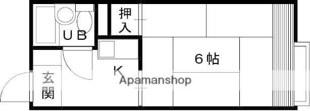 エムロード(1K/2階)の間取り写真