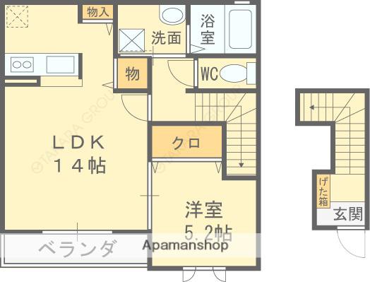 IKメゾンA(1LDK/2階)の間取り写真