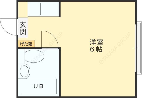 サニーマンション(ワンルーム/1階)の間取り写真