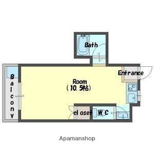 北野田マンション巽B棟(ワンルーム/5階)の間取り写真