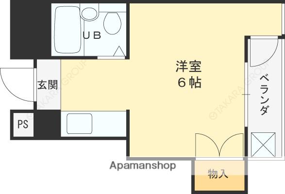 プラザOM(1K/4階)の間取り写真