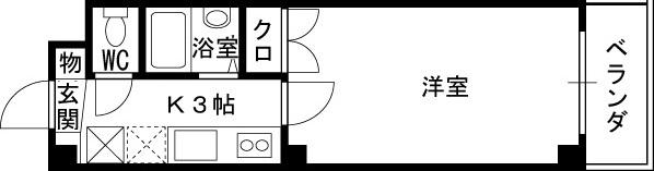 白鷺TKハイツ1号館(1K/2階)の間取り写真