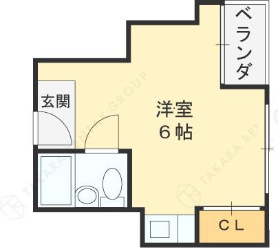 山田ビル(ワンルーム/4階)の間取り写真