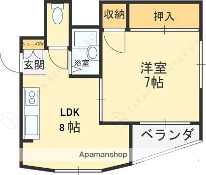ファースト瓢箪山(1LDK/3階)の間取り写真