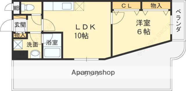 グレイス21(1LDK/3階)の間取り写真