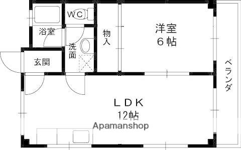 メゾンまつした(1LDK/4階)の間取り写真