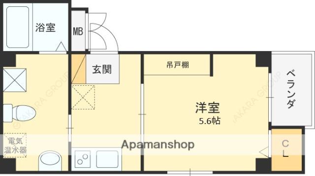 WITH白鷺(1K/2階)の間取り写真
