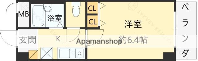 西宮SKYハイツ(1K/2階)の間取り写真