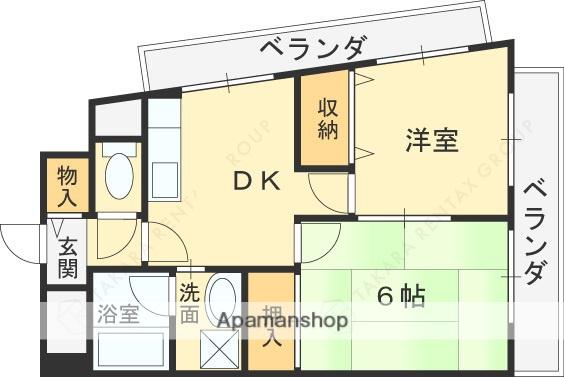 サニーハイツ金田(2DK/3階)の間取り写真