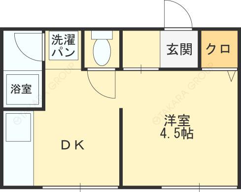 阪口マンション(1DK/3階)の間取り写真