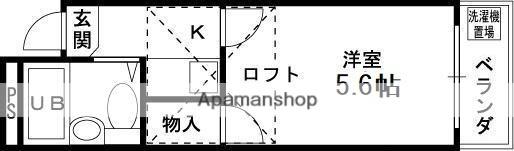REFLET藤井寺(1K/2階)の間取り写真