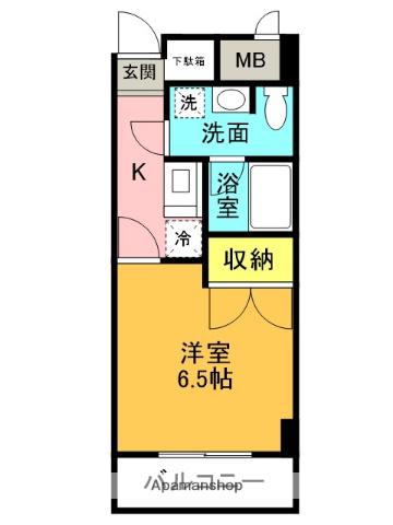 クリスタルプラザ(1K/3階)の間取り写真