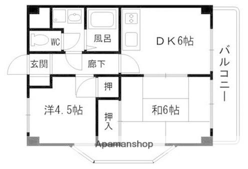 ラフィーネ深井清水(2DK/2階)の間取り写真