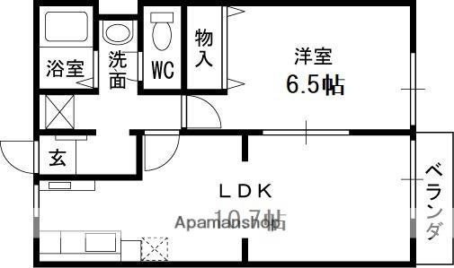 パークハイツ深井(1LDK/1階)の間取り写真