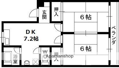 翠光ハイツ(2DK/2階)の間取り写真