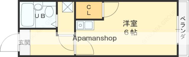 五百石マンション(ワンルーム/2階)の間取り写真