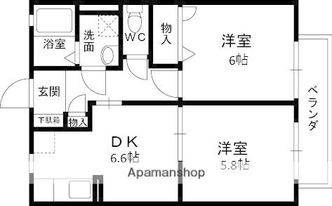 プルミエ 和泉C(2DK/2階)の間取り写真