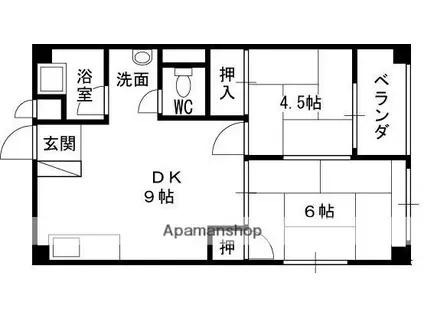 オーティハイツ広田(2DK/2階)の間取り写真