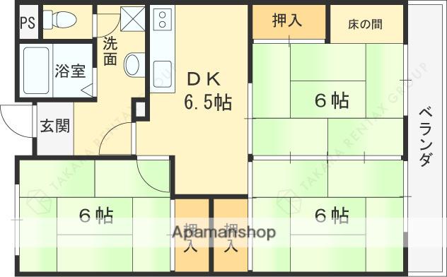 ハイツNAKAYA(3DK/3階)の間取り写真