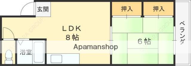 出口ハイツ(1LDK/3階)の間取り写真