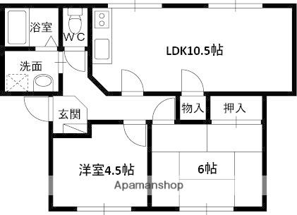 グリーンハイツA(2LDK/1階)の間取り写真