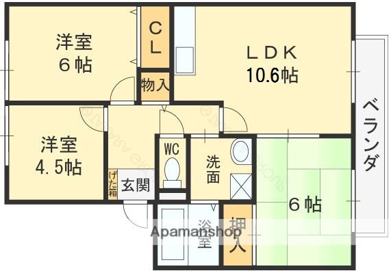 グレース(3LDK/2階)の間取り写真