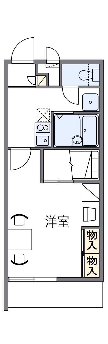 レオパレス畑山(1K/1階)の間取り写真