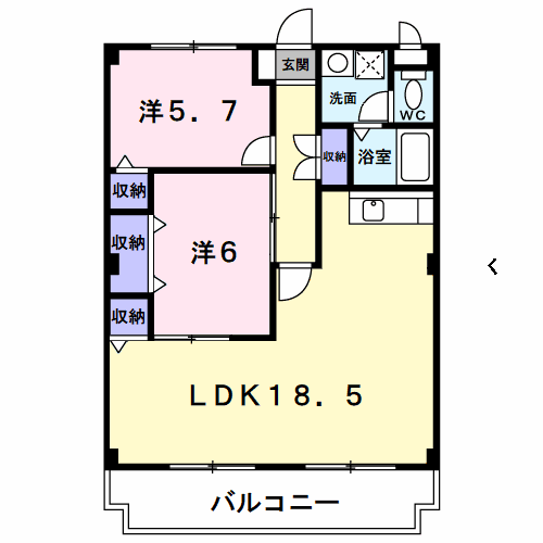 アネックス翠香園(2LDK/1階)の間取り写真