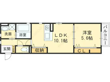 キャトルセゾンコマ(1LDK/1階)の間取り写真