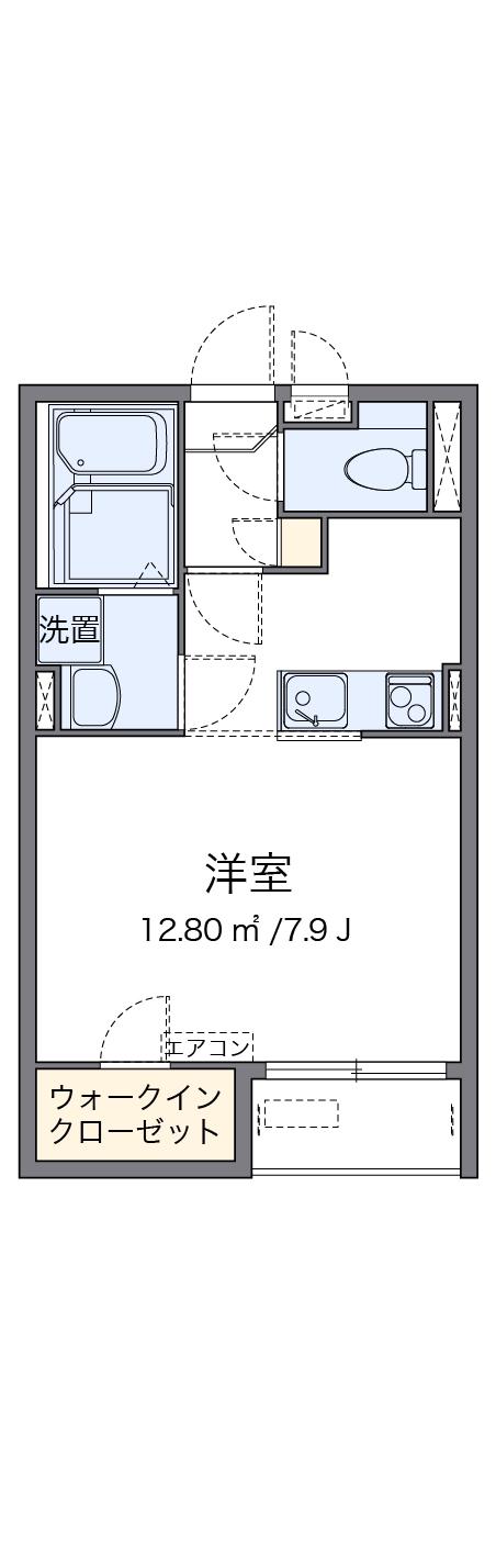 クレイノ畑山Ⅱ(1K/2階)の間取り写真