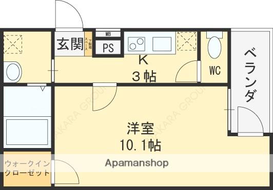 フジパレス高井田西Ⅰ番館(1K/2階)の間取り写真