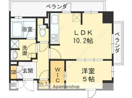 ルネグラン夙川北名次(1LDK/3階)の間取り写真