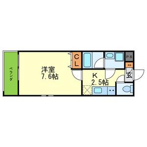 グランピア鳳(1K/3階)の間取り写真