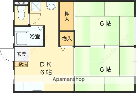 サンシティ深井B棟(2DK/2階)の間取り写真