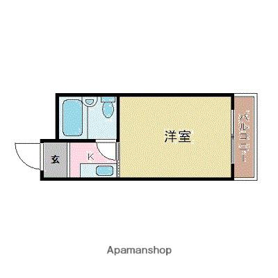 サウザンド15(1K/1階)の間取り写真
