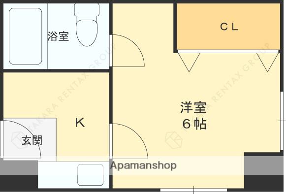 スペリオール学園前(1K/2階)の間取り写真