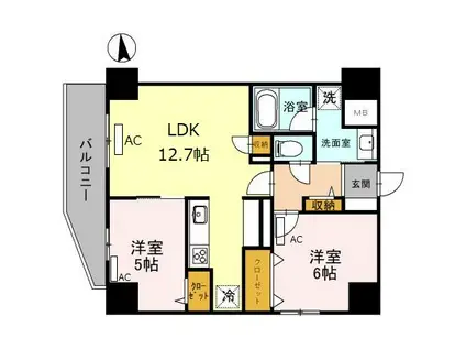 東成区東小橋1丁目PJ(2LDK/2階)の間取り写真