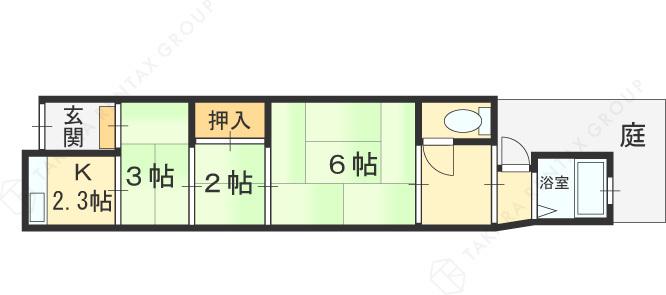 八尾市北本町３丁目貸家(3K)の間取り写真