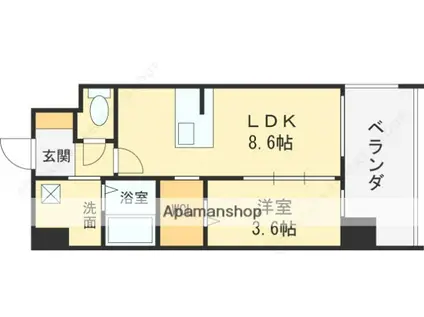 ESTONE HIGASHIOSAKA(1LDK/8階)の間取り写真