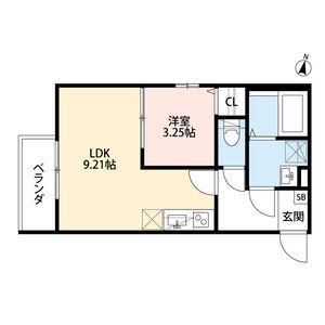 Sハウス北野田(1LDK/3階)の間取り写真
