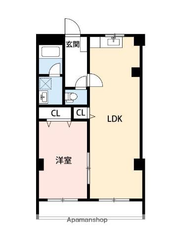 山本レンタ—マンション(ワンルーム/1階)の間取り写真
