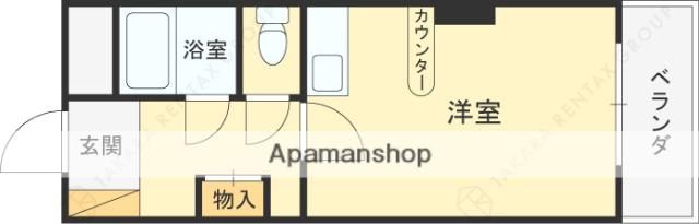 山本レンタ—マンション(ワンルーム/4階)の間取り写真