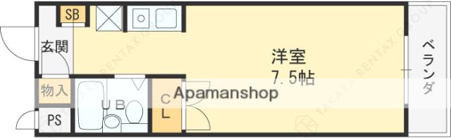 シーライフニシ(ワンルーム/3階)の間取り写真