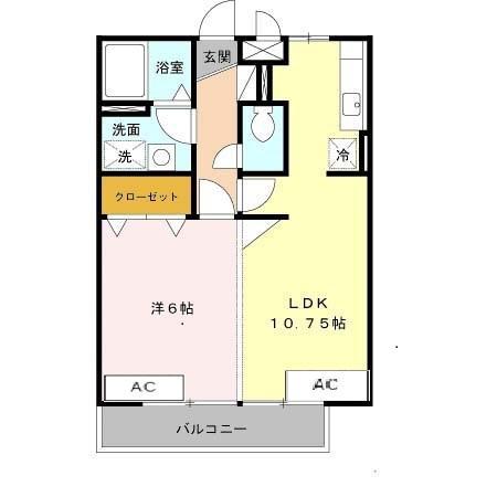 グランシャリオ2(1LDK/2階)の間取り写真