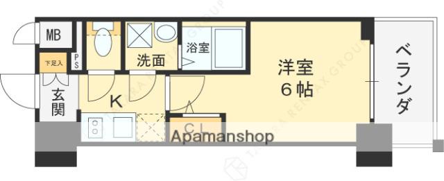 エスリード新大阪ザ・プレミアイースト(1K/12階)の間取り写真