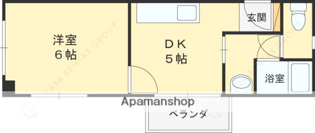ヘレンド5(1DK/2階)の間取り写真