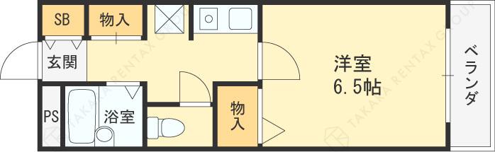 サンライズ寿(1K/3階)の間取り写真