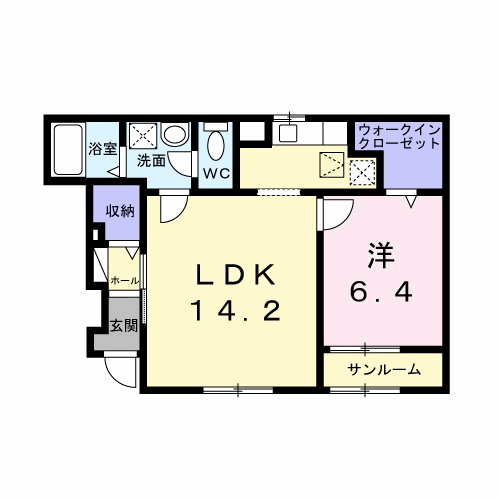 フロリア(1LDK/1階)の間取り写真