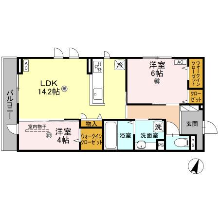 DSOPHIA(2LDK/3階)の間取り写真