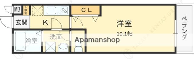 LAFORTUNA2(1K/1階)の間取り写真